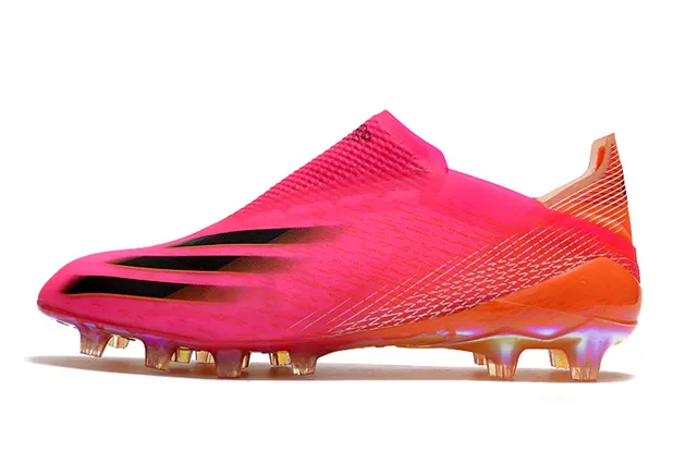 Adidas সবুজ বেগুনি নিওন লাইম একরঙ সক ফিট কলার ফার্ম গ্রাউন্ড সকার জুতো 22