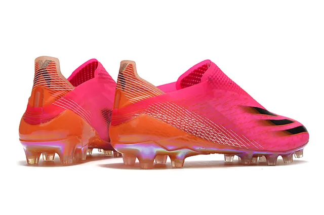 Adidas সবুজ বেগুনি নিওন লাইম একরঙ সক ফিট কলার ফার্ম গ্রাউন্ড সকার জুতো 24