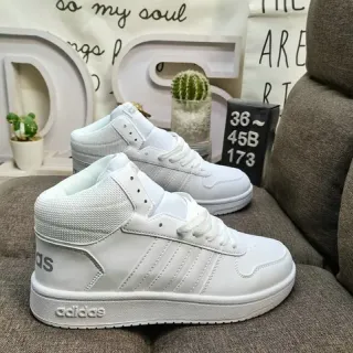 Adidas أحذية رياضية عالية كل أبيض أسلوب حياة
