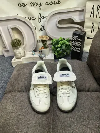 Adidas Lifestyle Sneaker Off-White Rivet-Studded Tongue Flap Sneakers 10
