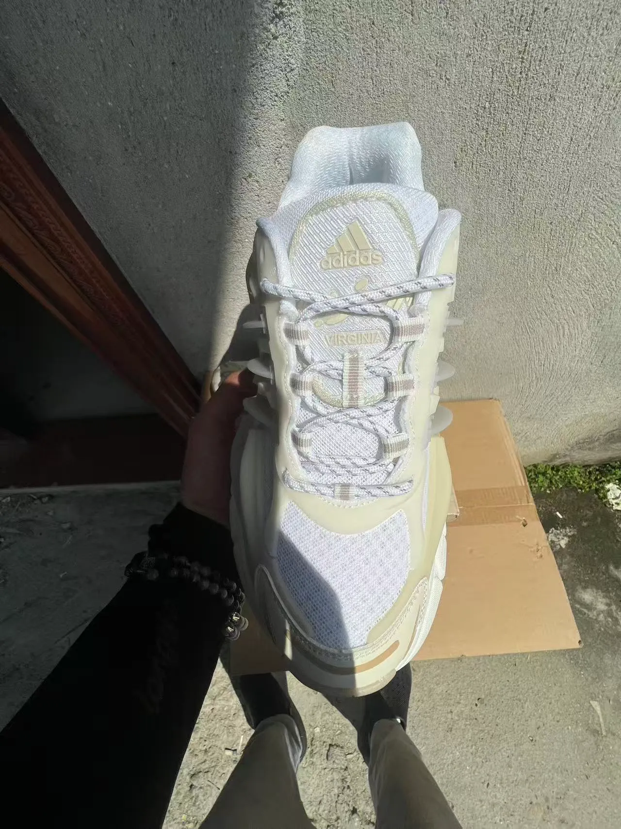 Adidas NMD White Beige Sole Mesh Upper Chunky Sneakers 3