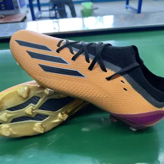 Adidas Chaussures de Football Orange Noir Confort Chaussure Tricotée Lacets Asymétriques Semelle Firme