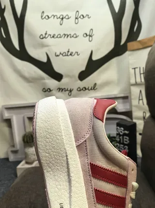 Adidas Pink Red Low-Top Platform Sole Lifestyle Sneakers 3