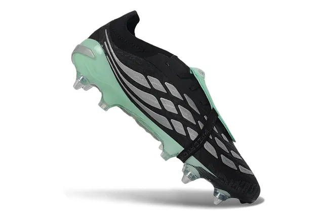 Adidas Predator Negro Verde Bajo Corte Upper Sintético Asimétrica Lacing Cage Firm-Ground Zapatos de Fútbol 2