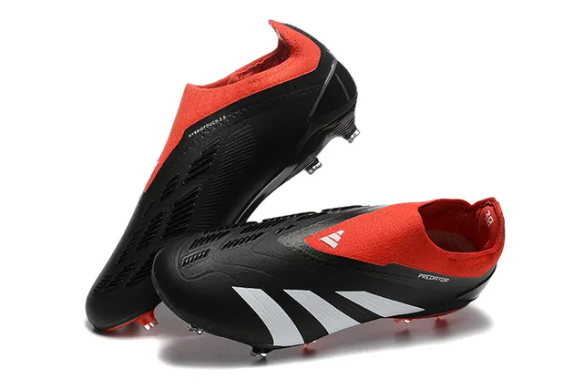 Adidas Predator Noir Rouge Blanc Firm-Ground Chaussures de Football 3