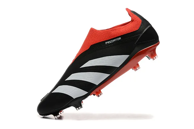 Adidas Predator Noir Rouge Blanc Firm-Ground Chaussures de Football 5