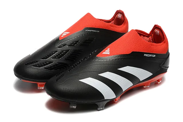 Adidas Predator Noir Rouge Blanc Firm-Ground Chaussures de Football 8