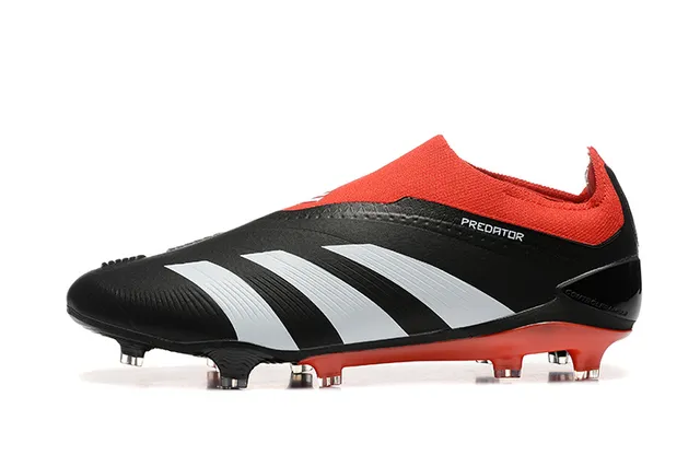 Adidas Predator Noir Rouge Blanc Firm-Ground Chaussures de Football 10