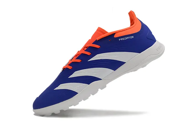 Adidas Predator Blue Orange Low-Cut Synthetic Upper Three-Stripe Side Panel Turf Soccer Shoes 3