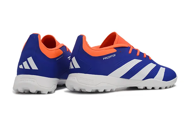 Adidas Predator Blue Orange Low-Cut Synthetic Upper Three-Stripe Side Panel Turf Soccer Shoes 5