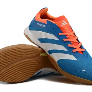 Adidas Predator Azul Naranja Sintético Textil Superior Tres Rayas Blancas Zapatos de Fútbol Indoor