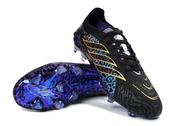 Adidas Predator طباعة الفهد قفص ذهبي أرض صلبة أحذية كرة القدم 4