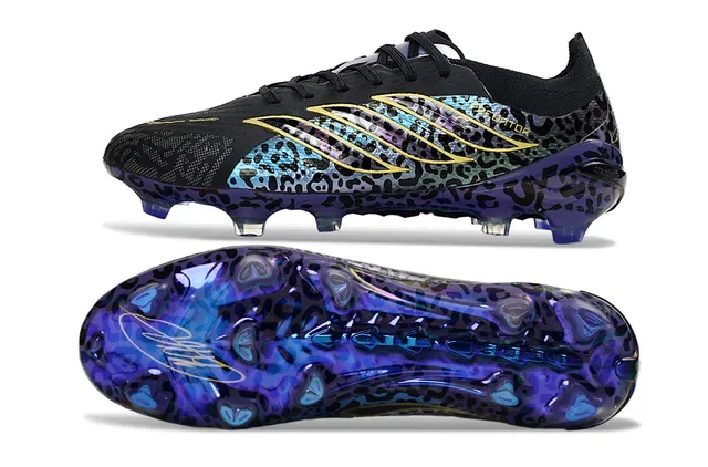 Adidas Predator طباعة الفهد قفص ذهبي أرض صلبة أحذية كرة القدم 6