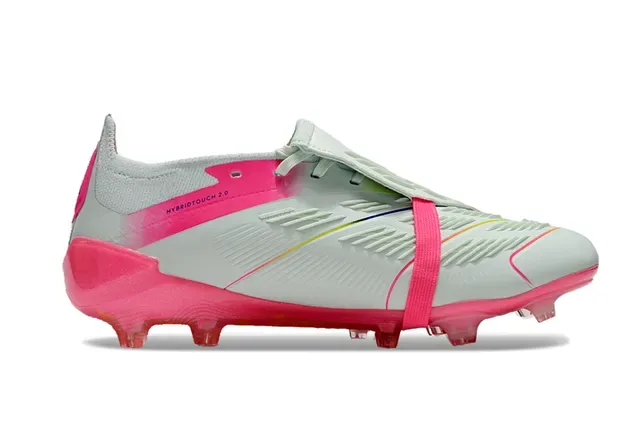Adidas Predator Chuteira Low-Cut Rosa e Cinza Com Studs Moldados Sol Translucido Gramado Firme 6
