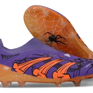 Adidas Predator بنفسجي برتقالي منخفضة القطع سوك فيت أرض صلبة أحذية كرة القدم