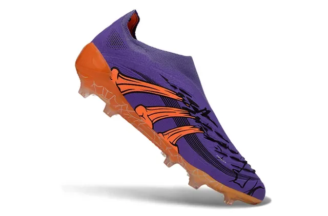 Adidas Predator বেগুনি কমলা লো-কাট সক-ফিট ফার্ম গ্রাউন্ড ফুটবল জুতো 2