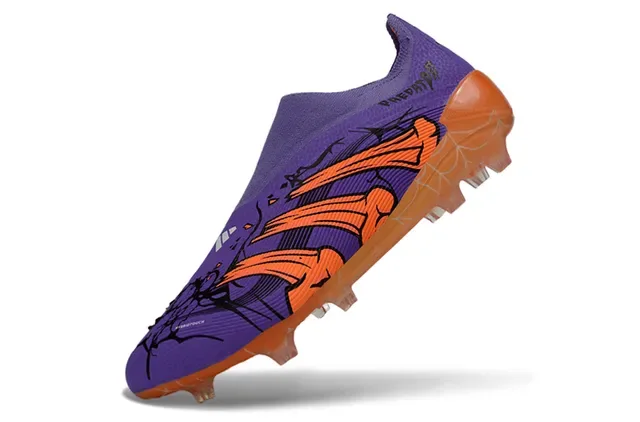 Adidas Predator বেগুনি কমলা লো-কাট সক-ফিট ফার্ম গ্রাউন্ড ফুটবল জুতো 3