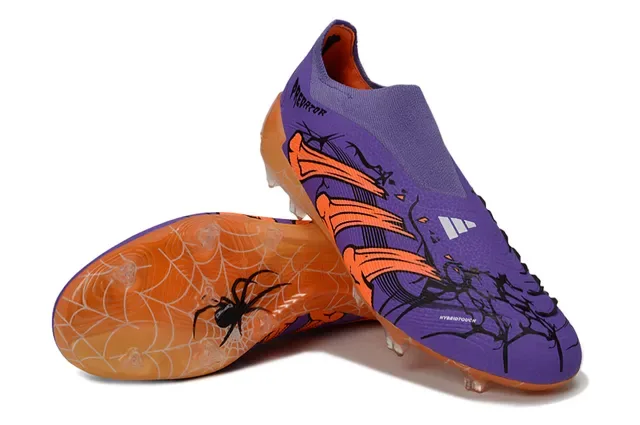 Adidas Predator বেগুনি কমলা লো-কাট সক-ফিট ফার্ম গ্রাউন্ড ফুটবল জুতো 4