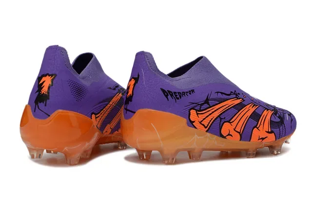 Adidas Predator বেগুনি কমলা লো-কাট সক-ফিট ফার্ম গ্রাউন্ড ফুটবল জুতো 5