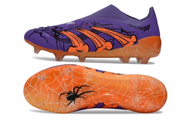 Adidas Predator বেগুনি কমলা লো-কাট সক-ফিট ফার্ম গ্রাউন্ড ফুটবল জুতো 6