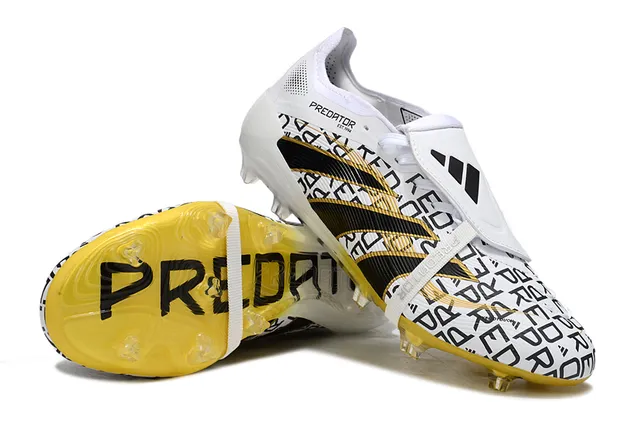 Adidas Predator সাদা কালো লো-কাট লেস-আপ গ্রাফিক-প্রিন্ট উপর ফার্ম-গ্রাউন্ড ফুটবল জুতো 4