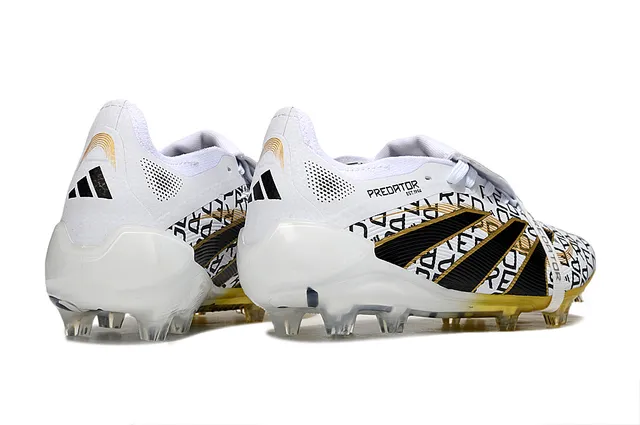 Adidas Predator সাদা কালো লো-কাট লেস-আপ গ্রাফিক-প্রিন্ট উপর ফার্ম-গ্রাউন্ড ফুটবল জুতো 5