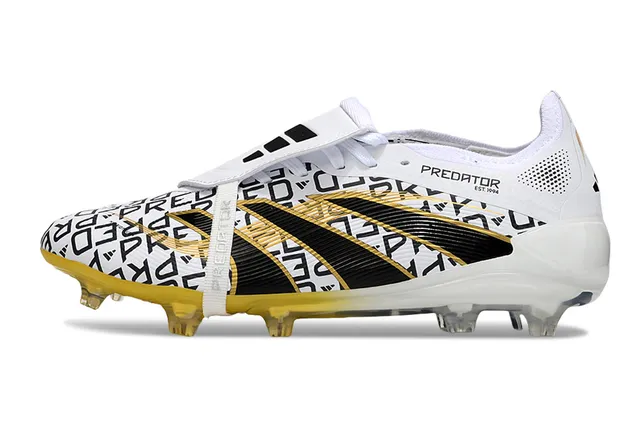 Adidas Predator সাদা কালো লো-কাট লেস-আপ গ্রাফিক-প্রিন্ট উপর ফার্ম-গ্রাউন্ড ফুটবল জুতো 7