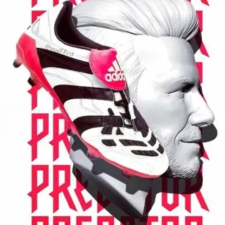 Adidas Predator White Black Red Firm-Ground Soccer Shoes