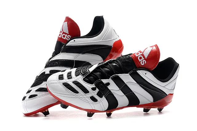 Adidas Predator Chaussures de football blanc noir rouge pour terrain ferme 2