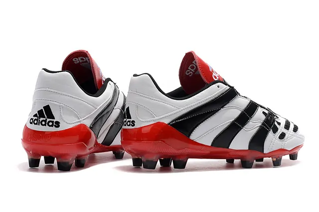 Adidas Predator Chaussures de football blanc noir rouge pour terrain ferme 7