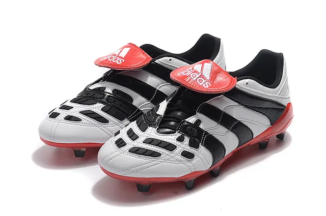 Adidas Predator Chaussures de football blanc noir rouge pour terrain ferme 8