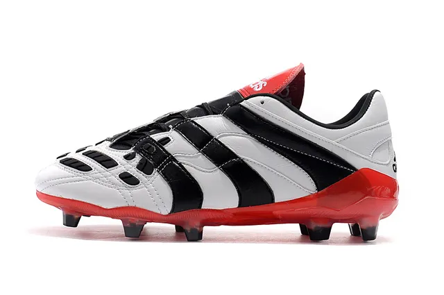 Adidas Predator Chaussures de football blanc noir rouge pour terrain ferme 11