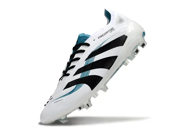 Adidas Predator White Blue Low-Cut Lace-Up Boot Textured Synthetic Upper Firm-Ground Soccer Shoes 3