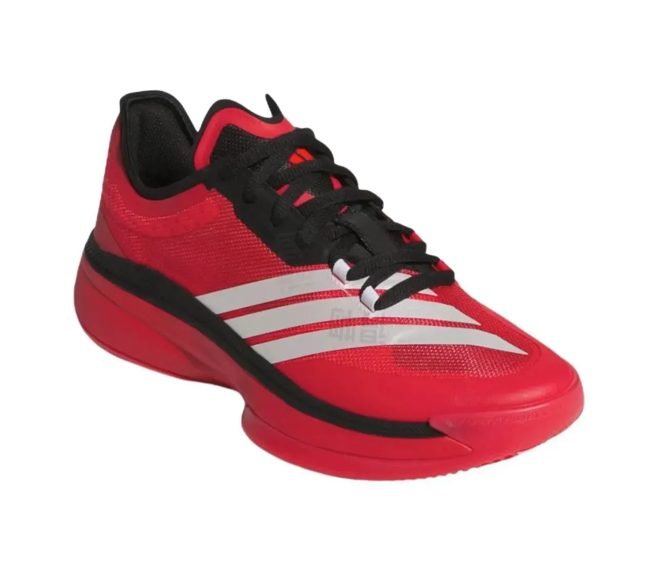 Adidas Chaussures lifestyle maillé rouge et noir à trois bandes 2