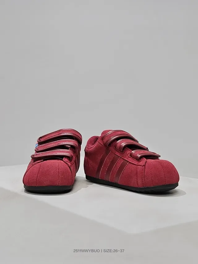 Adidas Red Brown Suede Upper Velcro Strap Closure Lifestyle Sneakers 4