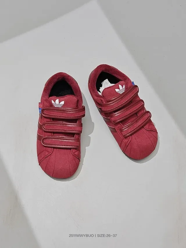 Adidas Red Brown Suede Upper Velcro Strap Closure Lifestyle Sneakers 5