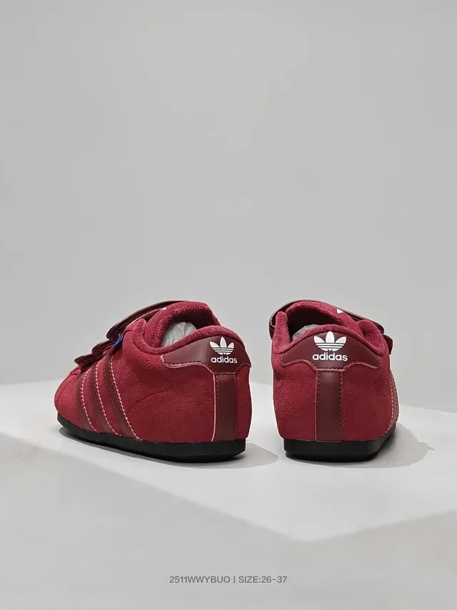 Adidas Red Brown Suede Upper Velcro Strap Closure Lifestyle Sneakers 6
