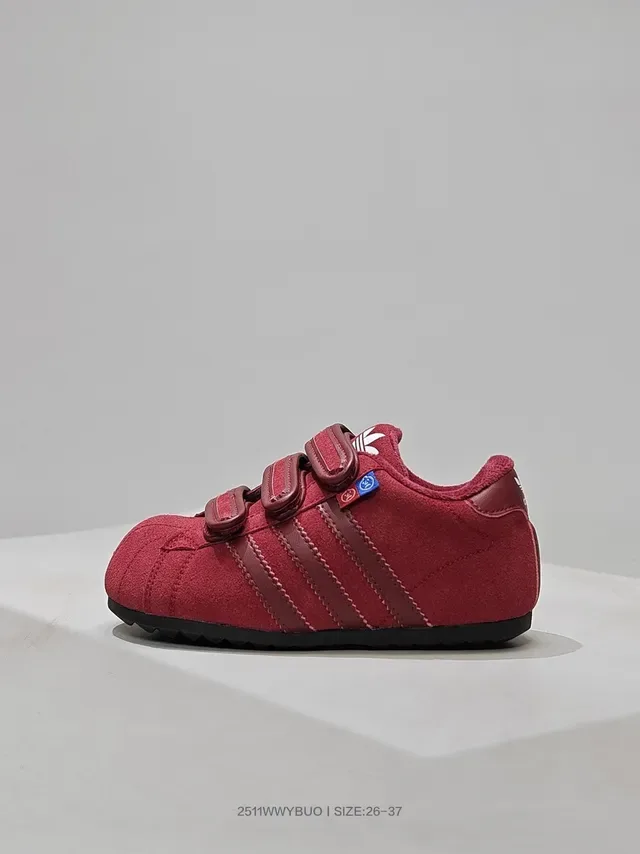 Adidas Red Brown Suede Upper Velcro Strap Closure Lifestyle Sneakers 7