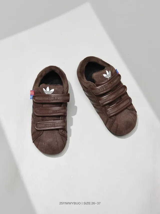 Adidas Red Brown Suede Upper Velcro Strap Closure Lifestyle Sneakers 10