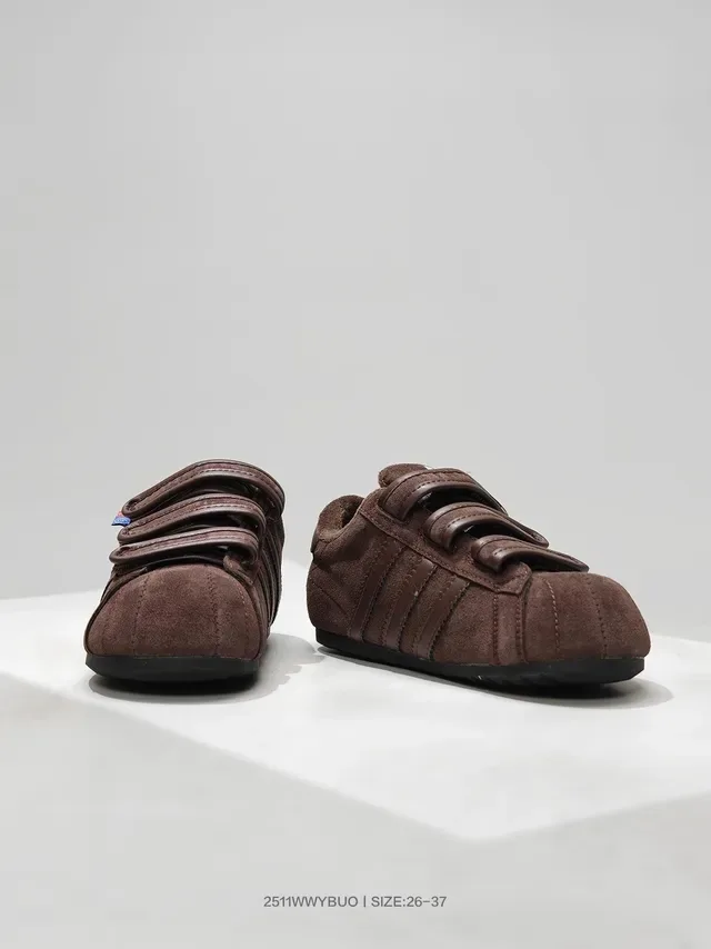 Adidas Red Brown Suede Upper Velcro Strap Closure Lifestyle Sneakers 11