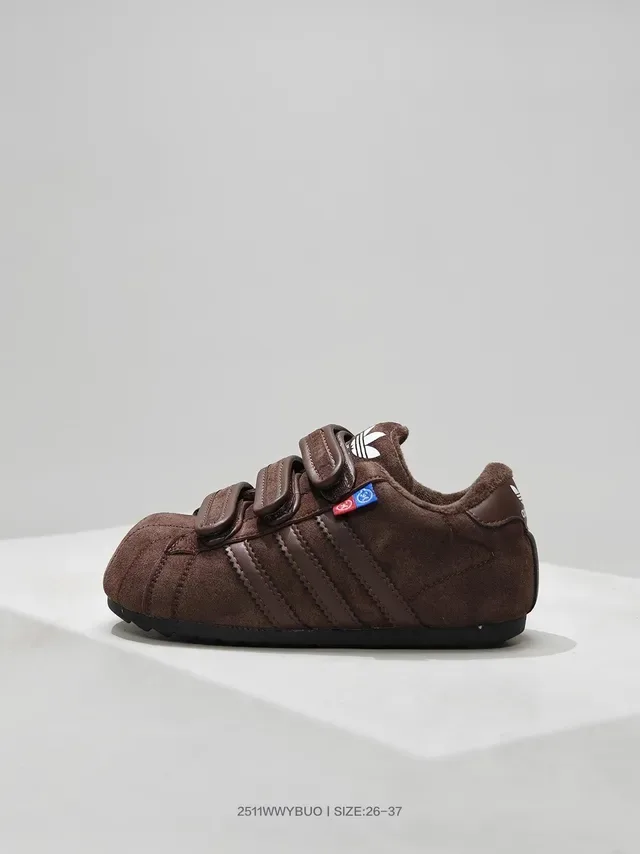 Adidas Red Brown Suede Upper Velcro Strap Closure Lifestyle Sneakers 13