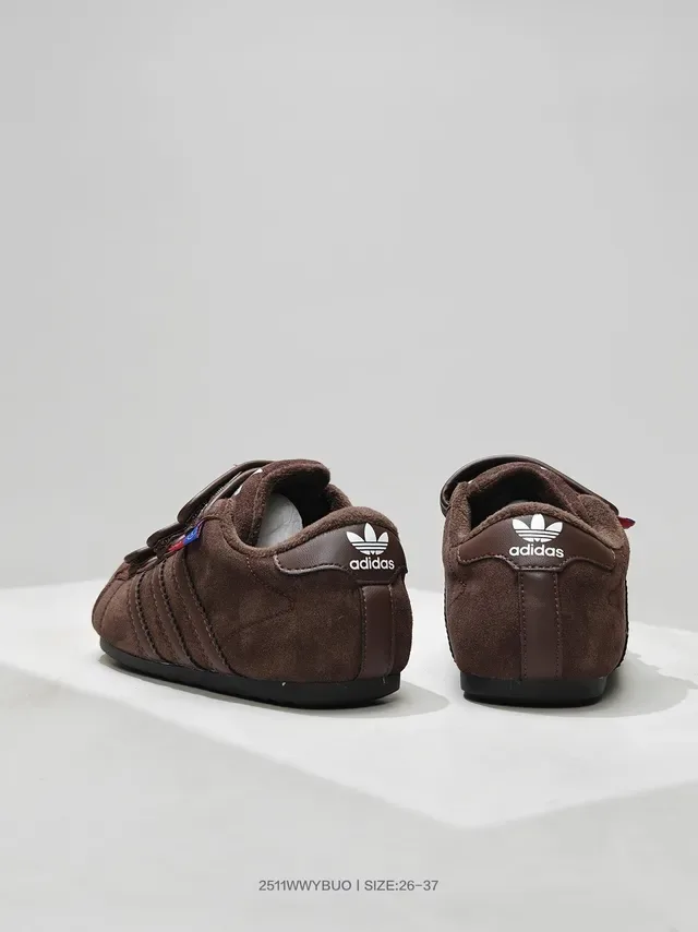 Adidas Red Brown Suede Upper Velcro Strap Closure Lifestyle Sneakers 14