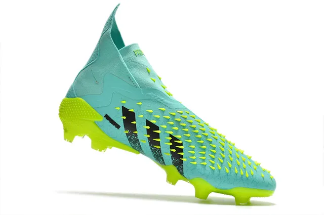 Adidas Vermelho Amarelo Corte Alto Colar Ajuste Calcetim Texturizado Tacado Superior Solo Firme Sapatos de Futebol 2