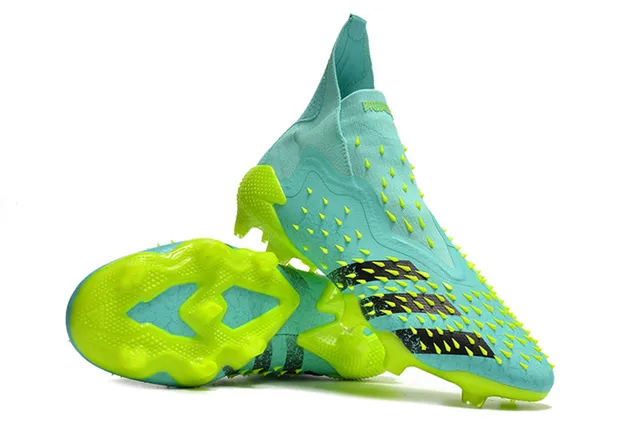 Adidas Vermelho Amarelo Corte Alto Colar Ajuste Calcetim Texturizado Tacado Superior Solo Firme Sapatos de Futebol 4