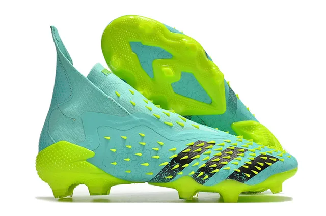 Adidas Vermelho Amarelo Corte Alto Colar Ajuste Calcetim Texturizado Tacado Superior Solo Firme Sapatos de Futebol 6