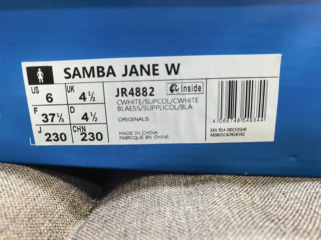 Adidas Samba Beige Blue Laceless Silhouette Three-Stripe Side Panel Mary Jane Shoes 2