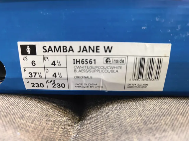 Adidas Samba Beige Blue Laceless Silhouette Three-Stripe Side Panel Mary Jane Shoes 22