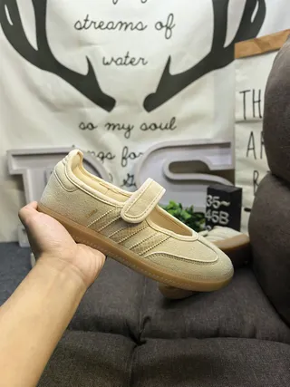 أديداس سامبا بيج بني بدون أربطة Velcro شريط سويد علوي Mary Jane أحذية 5