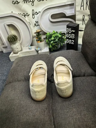 أديداس سامبا بيج بني بدون أربطة Velcro شريط سويد علوي Mary Jane أحذية 8