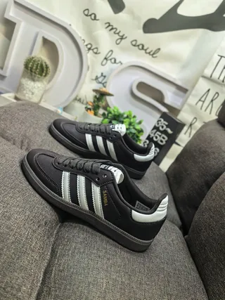 Adidas Samba Zapatillas Lifestyle de Cuero Negro y Blanco 7